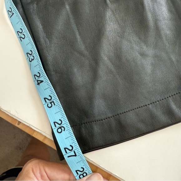 Loft Black Pull On Drawstring Elastic Waist Faux Leather Vegan Ankle Pants Sz SM - Picture 12 of 13